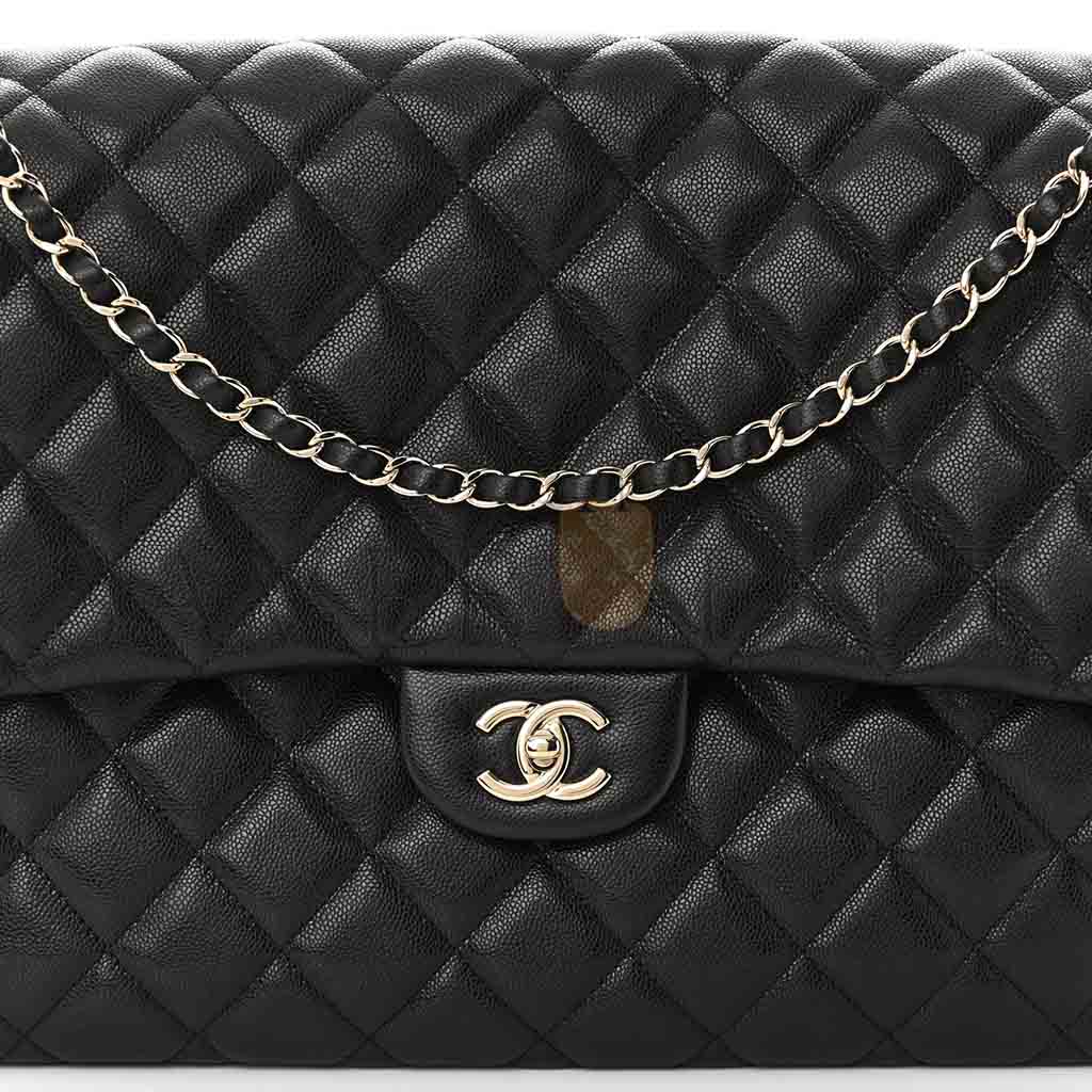 CHANEL MASTER MAXI CF40 CAVIAR QUILTED TRAVEL FLAP BAG (40*27*12cm) 